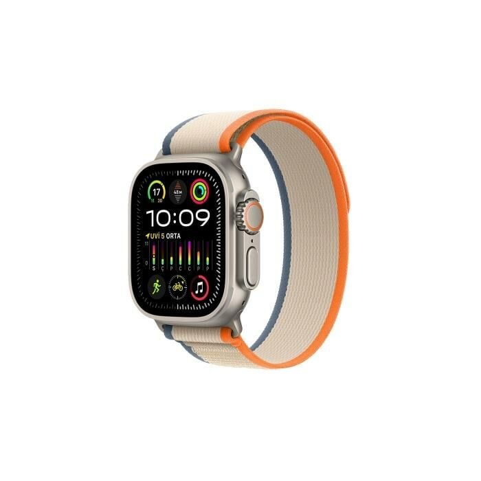 Apple Watch Ultra 2 GPS + Cellular 49mm Titanyum Kasa Turuncu/Bej Trail Loop M/L MRF23TU/A