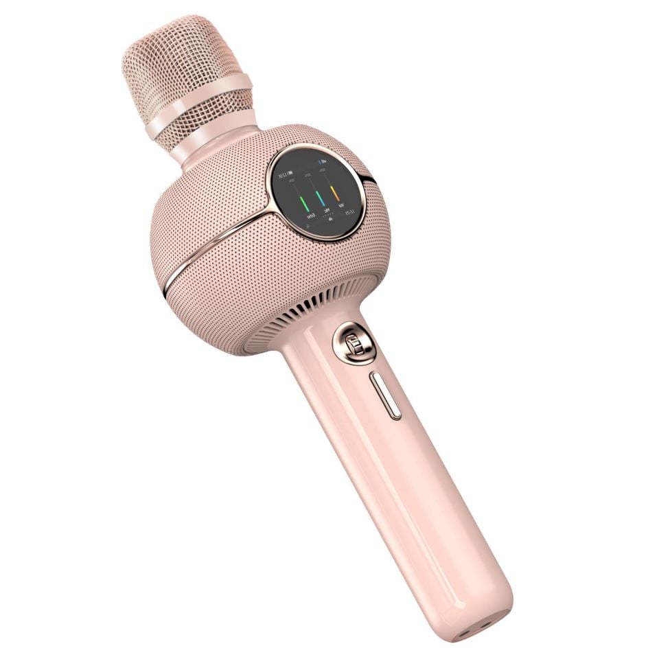 Divoom StarSpark Bluetooth Hoparlörlü Kareoke Mikrofon Pembe