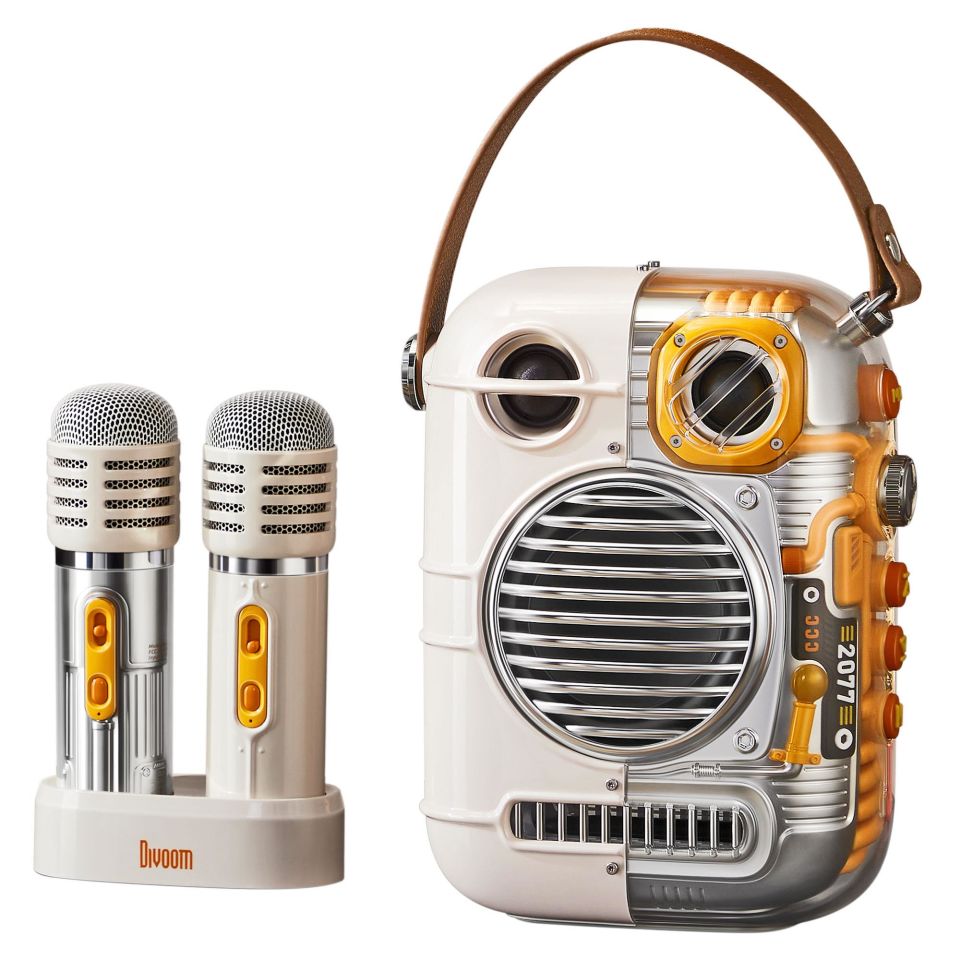 Divoom Spark Pro Çift Mikrofonlu 80W Bluetooth Hoparlör Bej