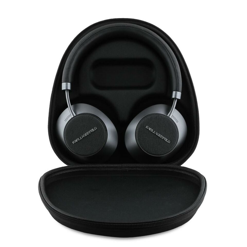 Karl Lagerfeld Saffiano Serisi Kulak Üstü Bluetooth Kulaklık ANC/ENC Siyah