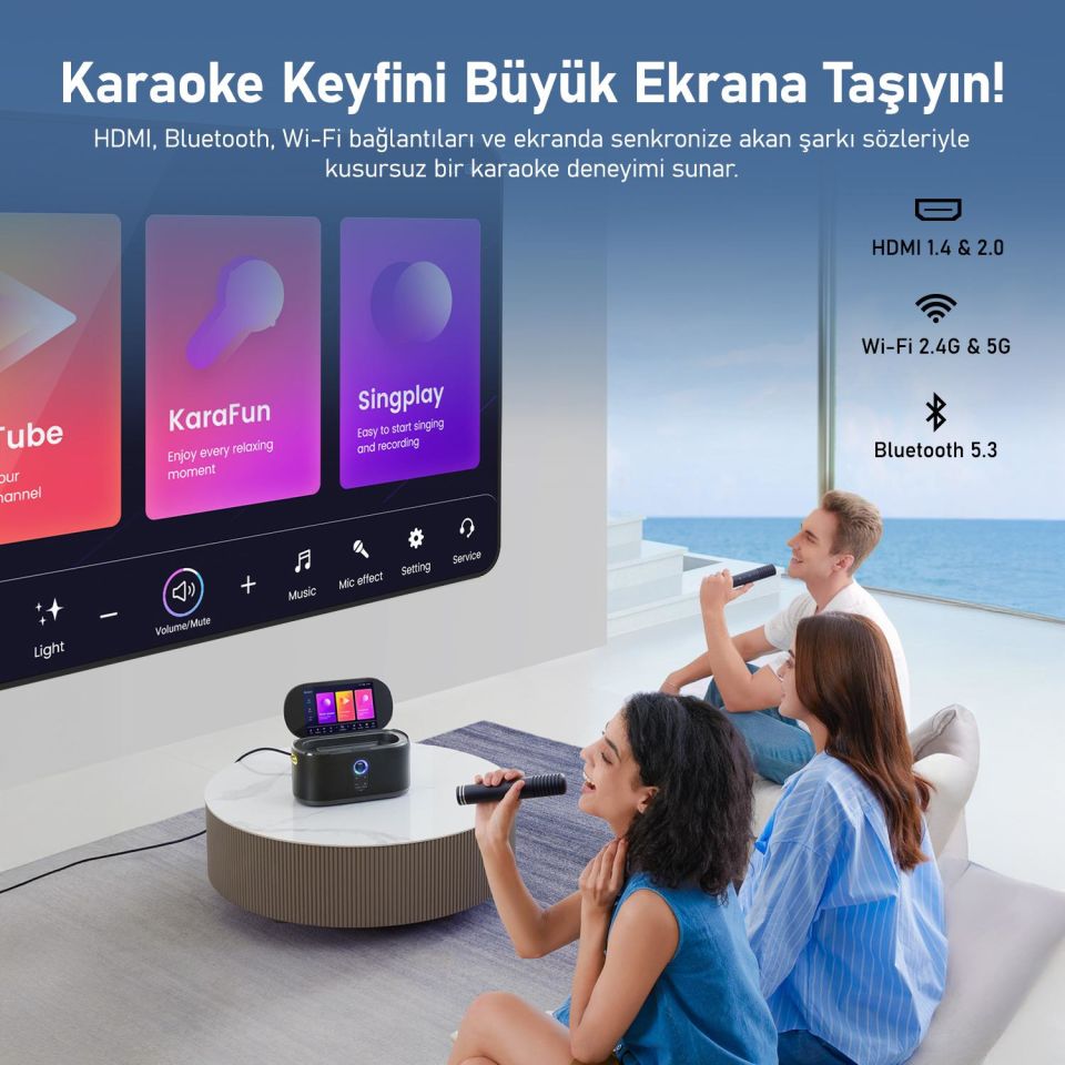 Ikarao Shell S1 10,1 Tabletli Çift Mikrofonlu Karaoke Bluetooth Hoparlör