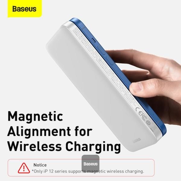 Baseus MagSafe 2022 Edition Overseas 20W 10.000 mAh Kablosuz Şarjlı Powerbank Beyaz