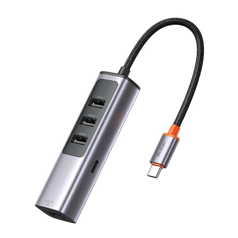Mcdodo HU-1120 100W 1xType-C + 4xUSB 3.0 Çoklayıcı Adaptör - Gri
