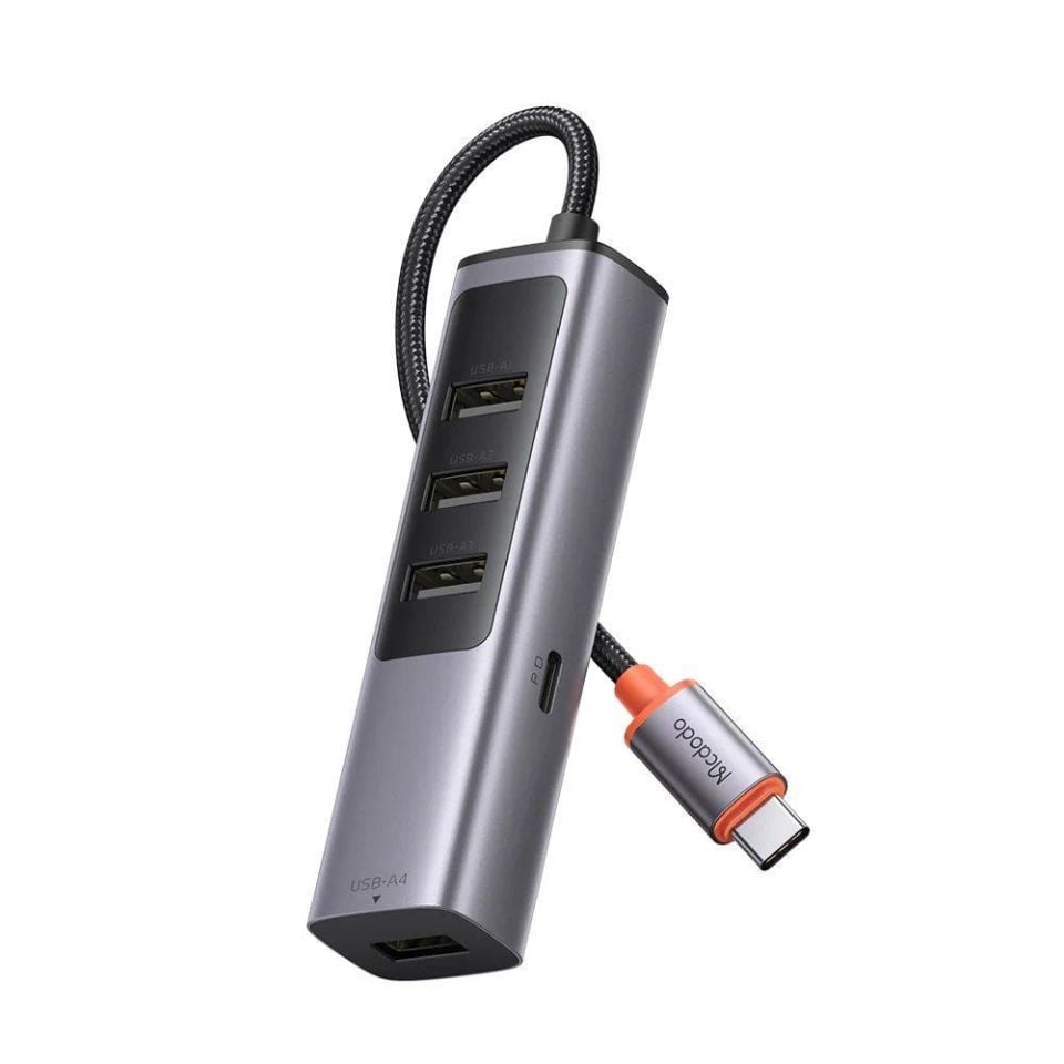 Mcdodo HU-1120 100W 1xType-C + 4xUSB 3.0 Çoklayıcı Adaptör - Gri