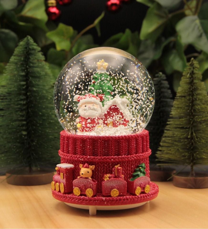 Yılbaşı Kar Küresi Noel Işıklı ve Müzikli Christmas Noel Baba ve Kardan Adam