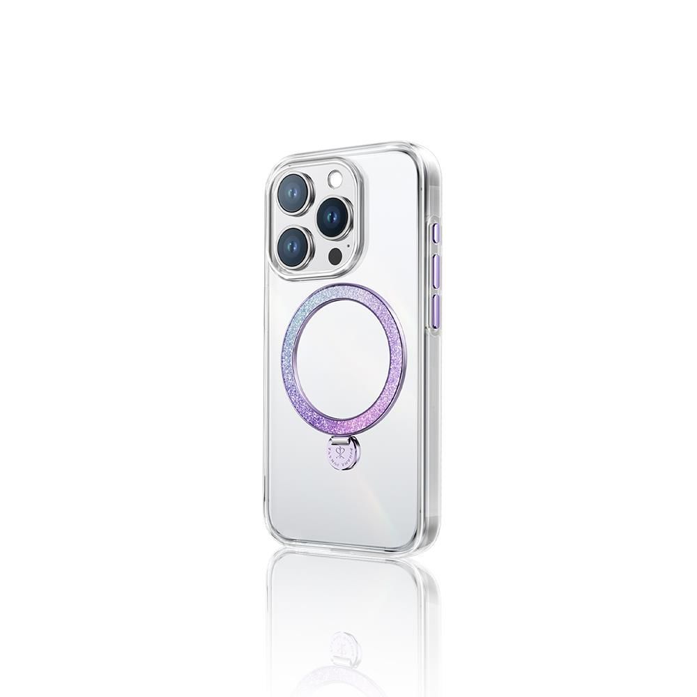 Apple iPhone 15 Pro Kılıf Magsafe Şarj Özellikli Standlı Pynana Dancing Streamer Serisi Kapak - Mor