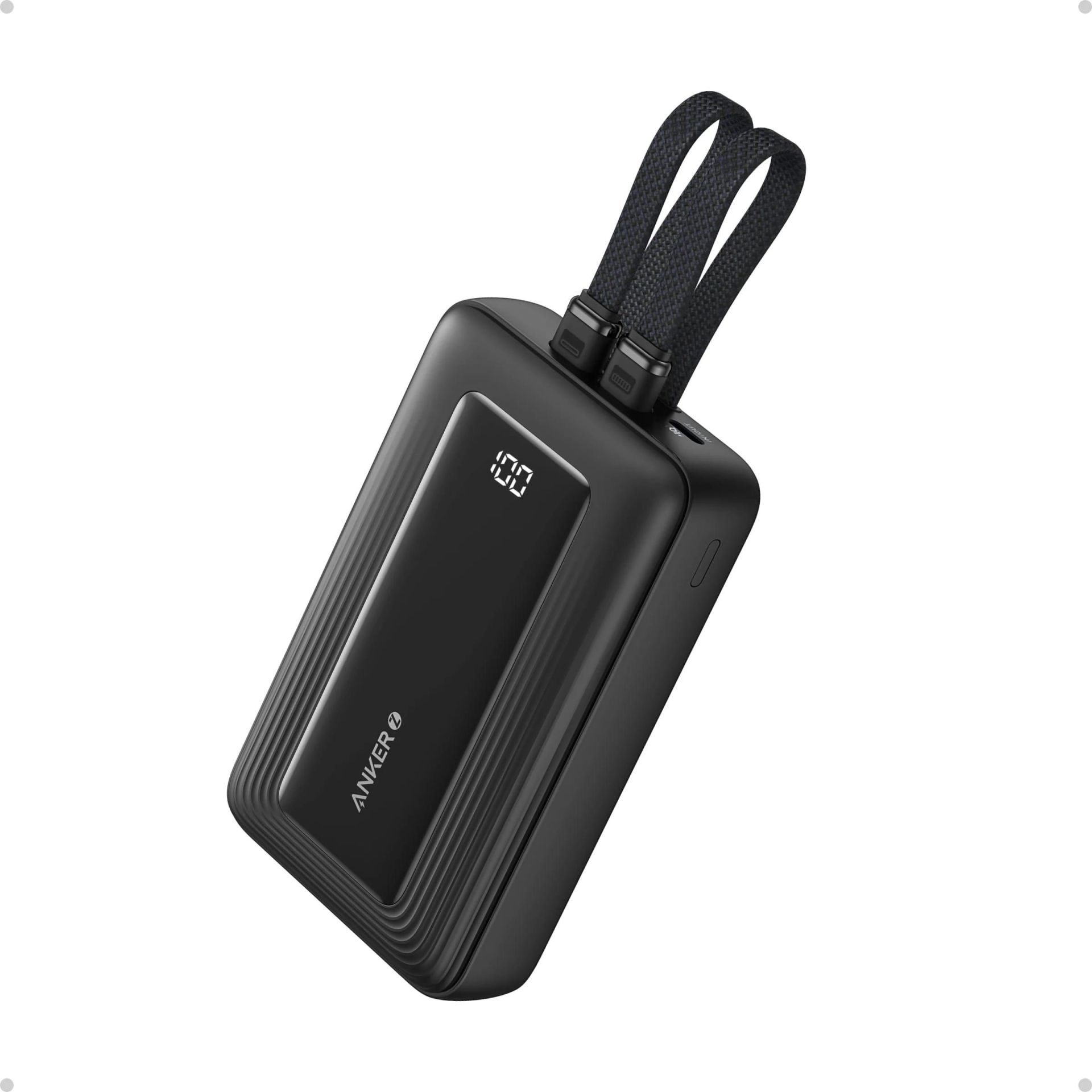 Anker Zolo Powerbank 20K 30W Dahili USB-C+Lightning Kablo Siyah