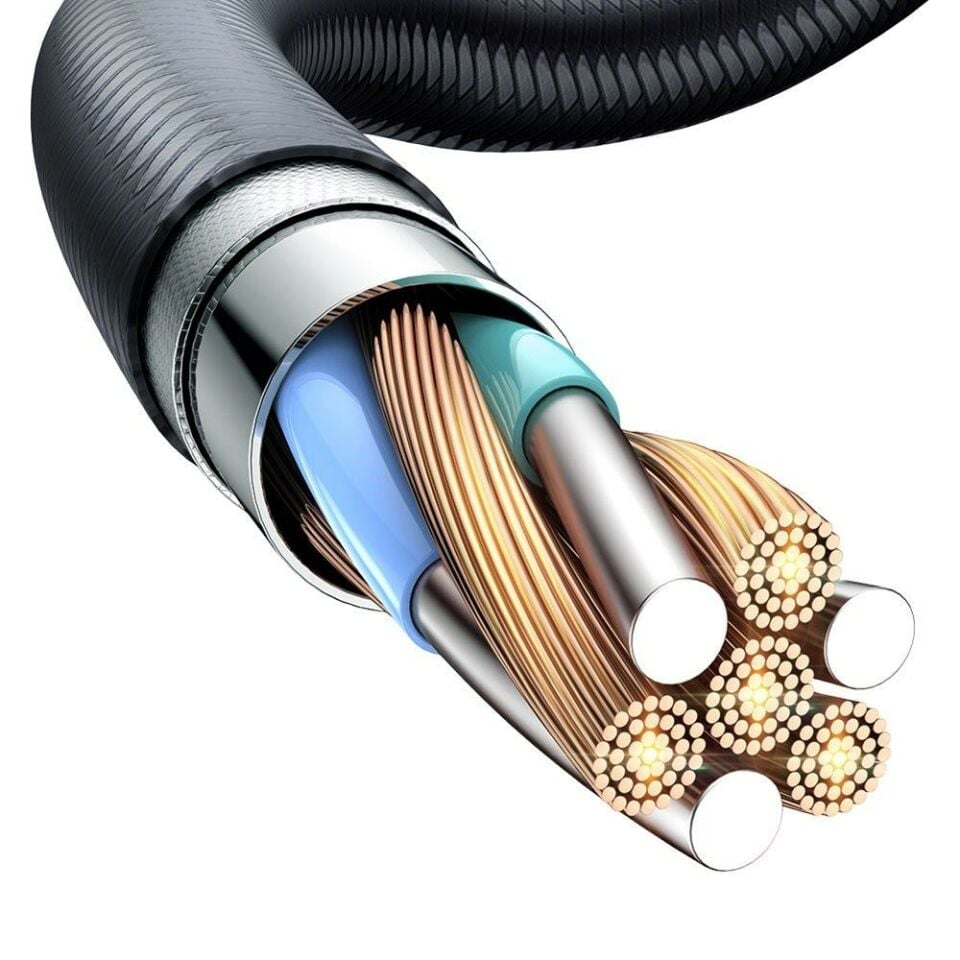 Mcdodo CA-3150 Type-C 100W Led Işıklı Power Off Süper Hızlı Data/Şarj Kablosu 1.2m  Siyah