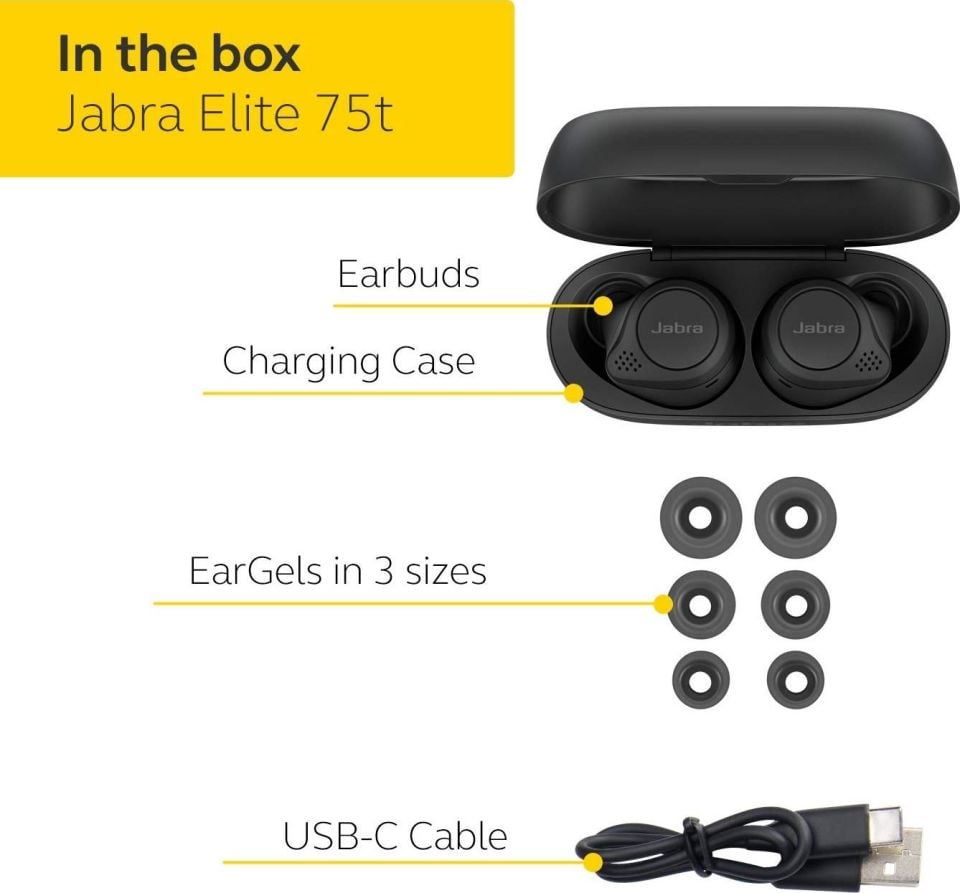 Jabra Elite Active 75T Bluetooth Kulaklık Siyah
