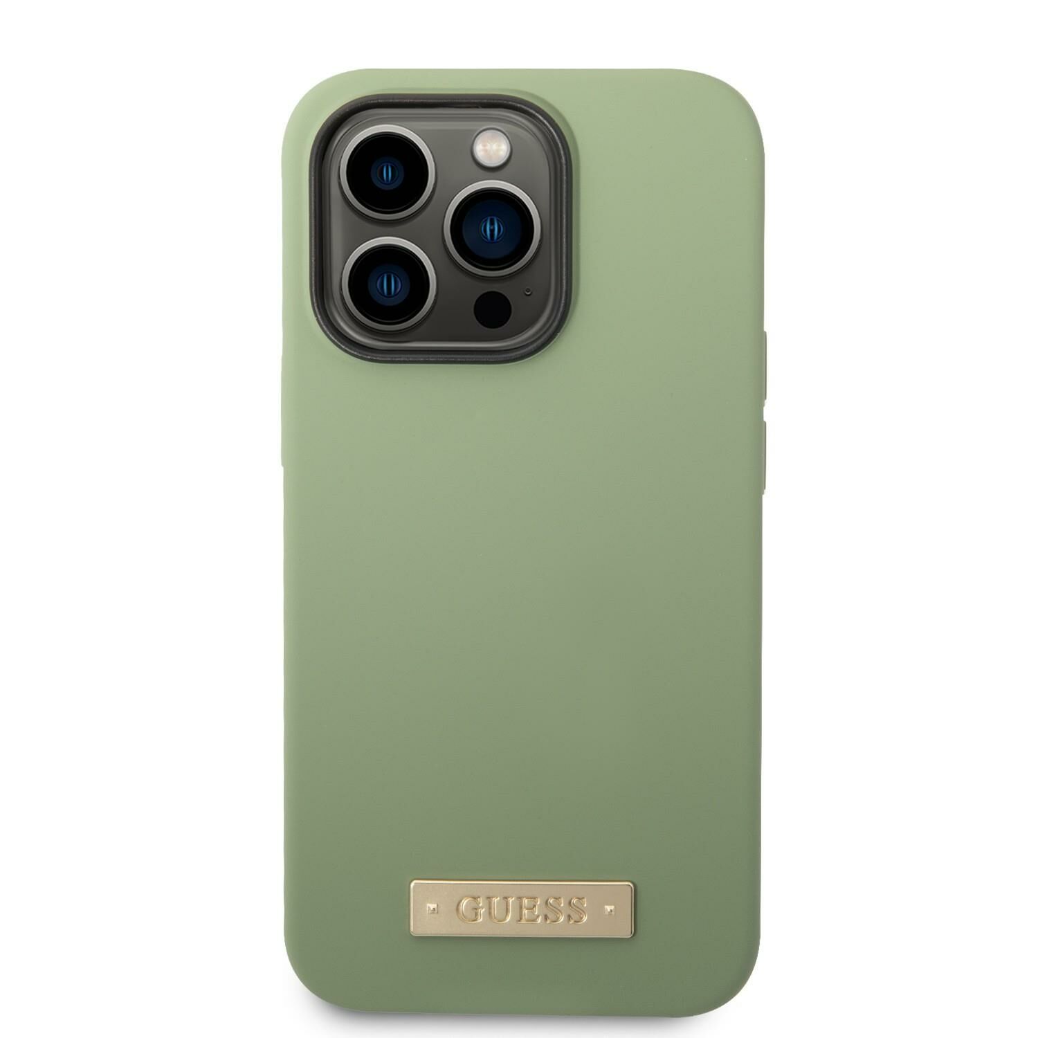Iphone 14 Pro GUESS Magsafe Silikon Yeşil Kılıf GUHMP14LSBPLA