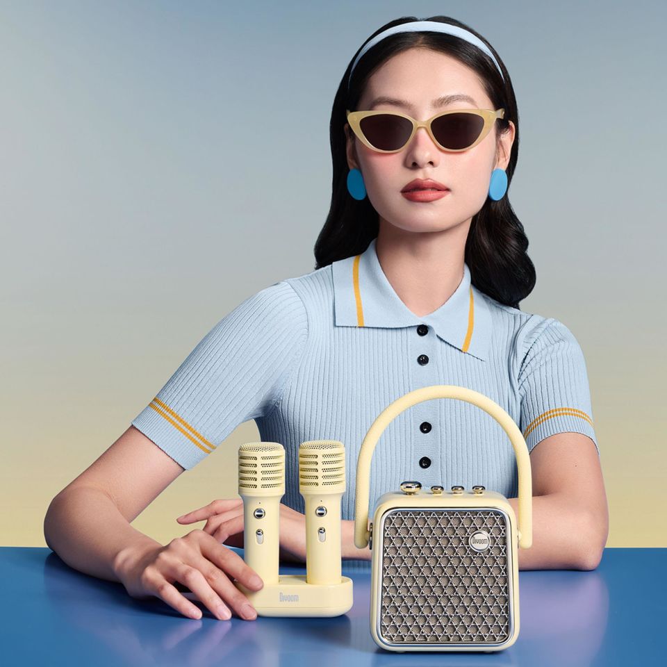 Divoom SongBird-SE Çift Mikrofonlu 18W Bluetooth Hoparlör Sarı