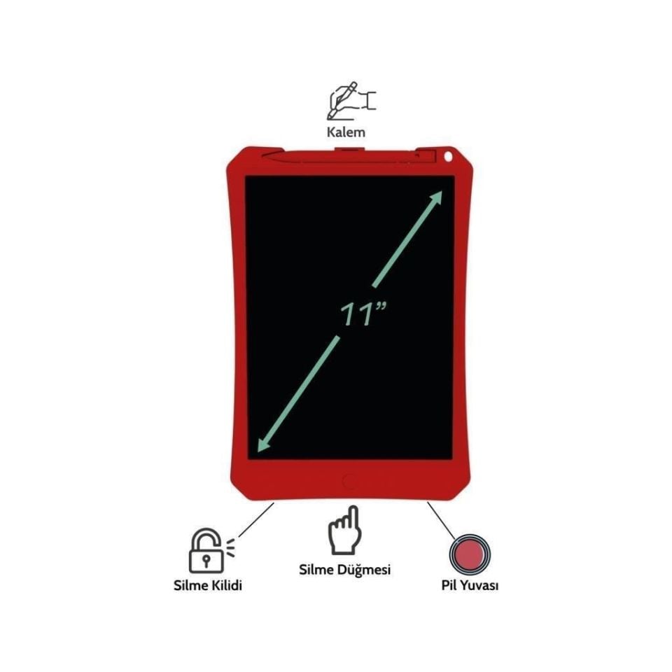 Xiaomi Mi Wicue 11'' LCD Dijital Çizim Tableti Kırmızı