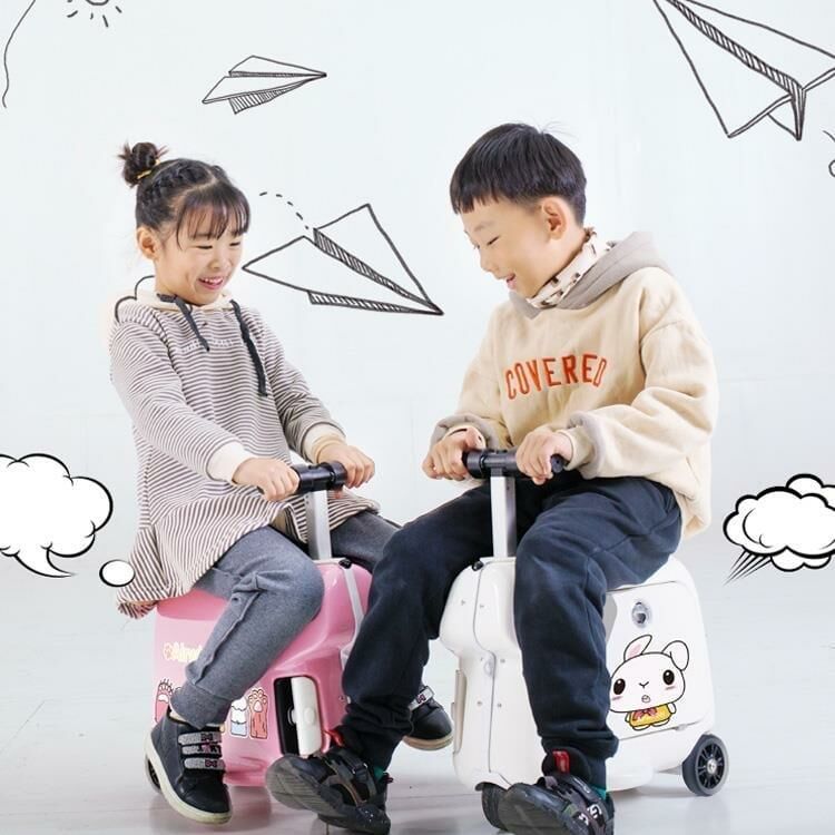 AirWheel Suitcase SQ3 Elektrikli Binilebilir Çocuk Scooter Valiz Pembe