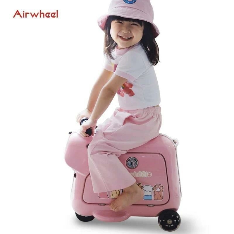 AirWheel Suitcase SQ3 Elektrikli Binilebilir Çocuk Scooter Valiz Pembe