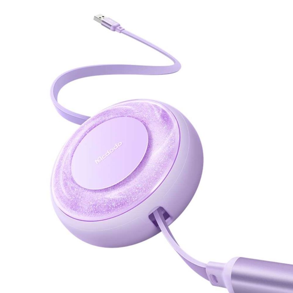 Mcdodo CA 3571 3in1 Geri Çekilebilir Çoklu Şarj Kablosu 1 2m Mor