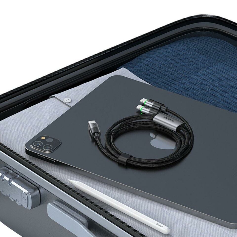 McDodo USB-C - Çift USB-C 100W 2'si 1 Arada Kablo