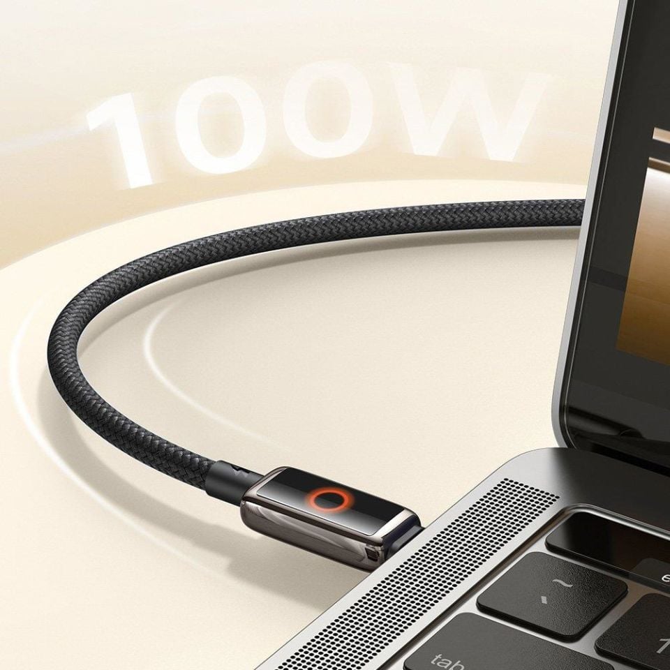 Mcdodo Ca-6680 Usb-C To Usb-C 100W Işık Göstergeli Premium Siyah Kablo