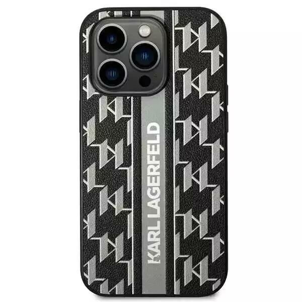 iPhone 14 Pro KARL Monogram Şerit Gri Kılıf KLHCP14LPGKLSKG