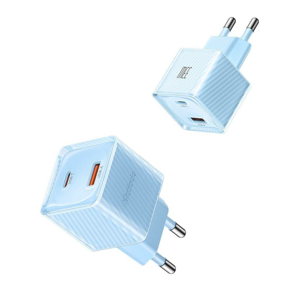 Mcdodo CH-4152 33W GaN PD 1xType-C 1xUSB Girişli Hızlı Şarj Aleti - Mavi