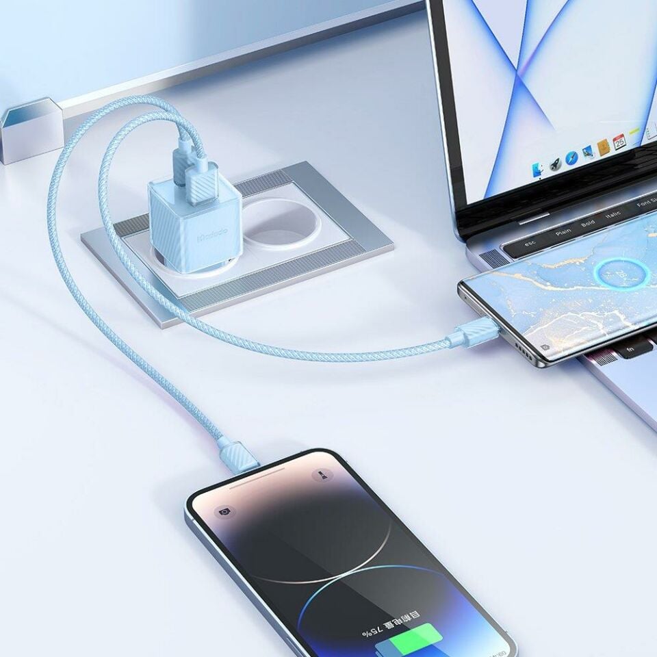 Mcdodo CH-4152 33W GaN PD 1xType-C 1xUSB Girişli Hızlı Şarj Aleti - Mavi