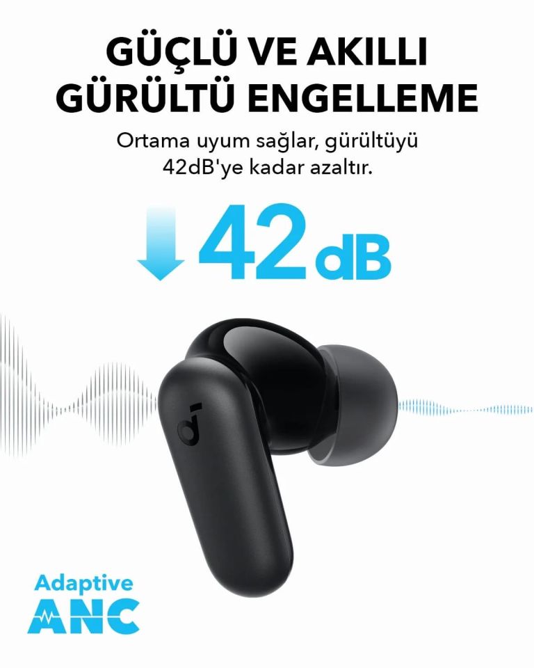 Anker SoundCore R50i NC ANC TWS Kulak İçi Bluetooth Kulaklık Siyah