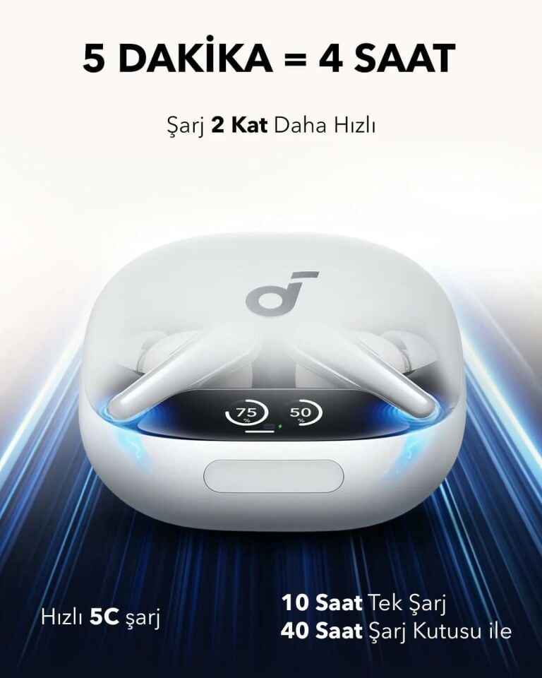 Anker Liberty 4 Pro Gürültü Engelleyici Kablosuz Bluetooth Kulaklık Mat Beyaz