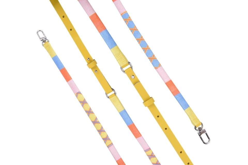 Hippi Ayarlanabilir Yassı Deri Telefon ve Çanta Uyumlu Askı 115 cm-130 cm Strawberry