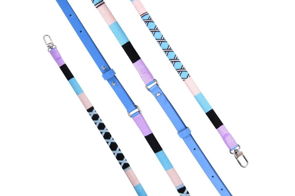 Hippi Ayarlanabilir Yassı Deri Telefon ve Çanta Uyumlu Askı 115 cm-130 cm Water Flower