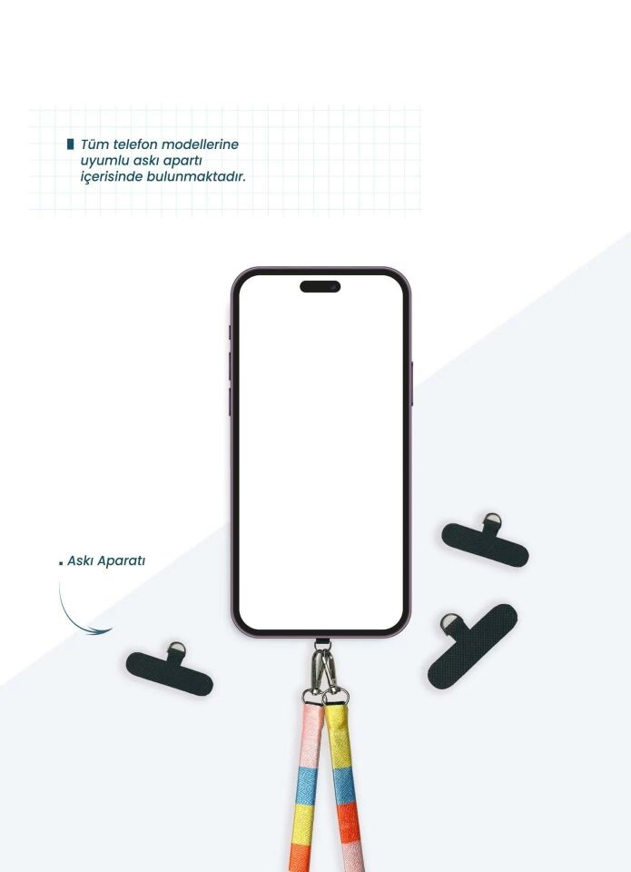 Hippi Ayarlanabilir Yassı Deri Telefon ve Çanta Uyumlu Askı 115 cm-130 cm Cinnamon