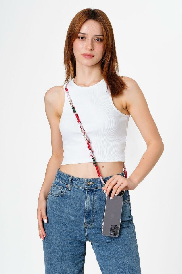 Hippi El Örgüsü Telefon Ve Çanta Askısı 110 cm Begonia