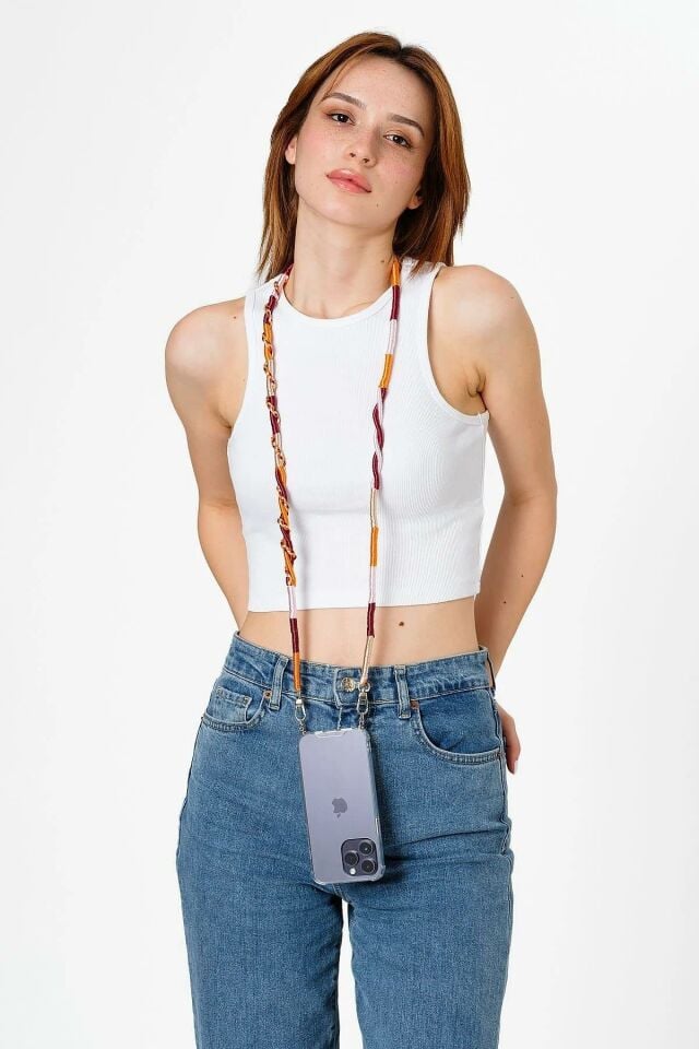 Hippi El Örgüsü Telefon Ve Çanta Askısı 110 cm Tulip