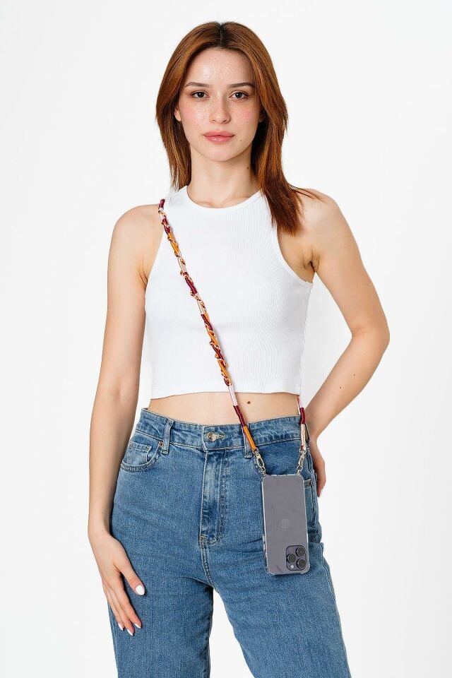 Hippi El Örgüsü Telefon Ve Çanta Askısı 110 cm Tulip