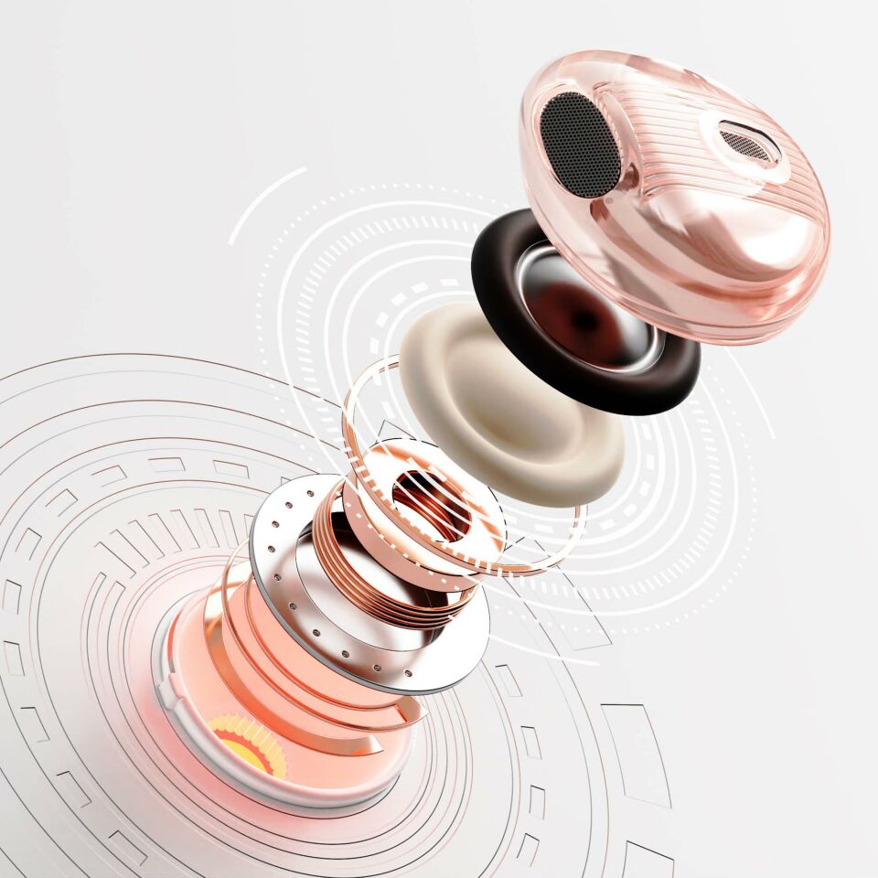 Divoom Spark Air TWS Bluetooth Kulak içi Kulaklık Pembe