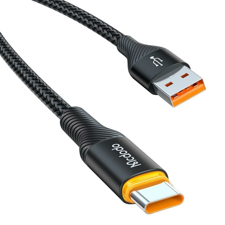 Mcdodo CA-2380 Type-C 100W Power Off Süper Hızlı Data/Şarj Kablosu 5A 1.2m - Siyah
