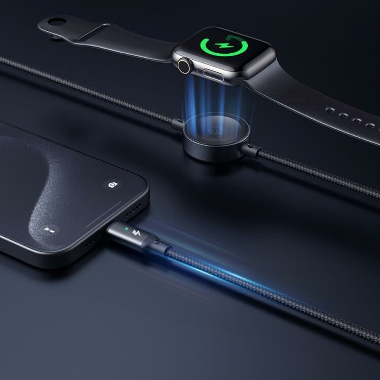 Mcdodo Ca-2580 60W 1 Type-C Ve 1 Watch Kablosuz Şarj Kablosu - Siyah