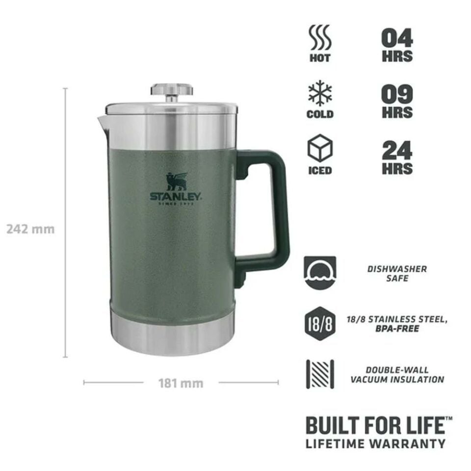 Stanley Klasik French Press Termos 1.4 Lt Yeşil