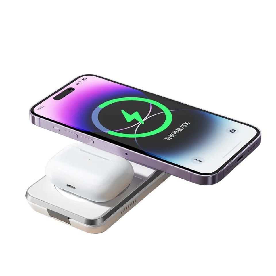 Mcdodo CH-1150 3in1 Katlanabilir Kablosuz Şarj Cihazı ve Standı - Beyaz