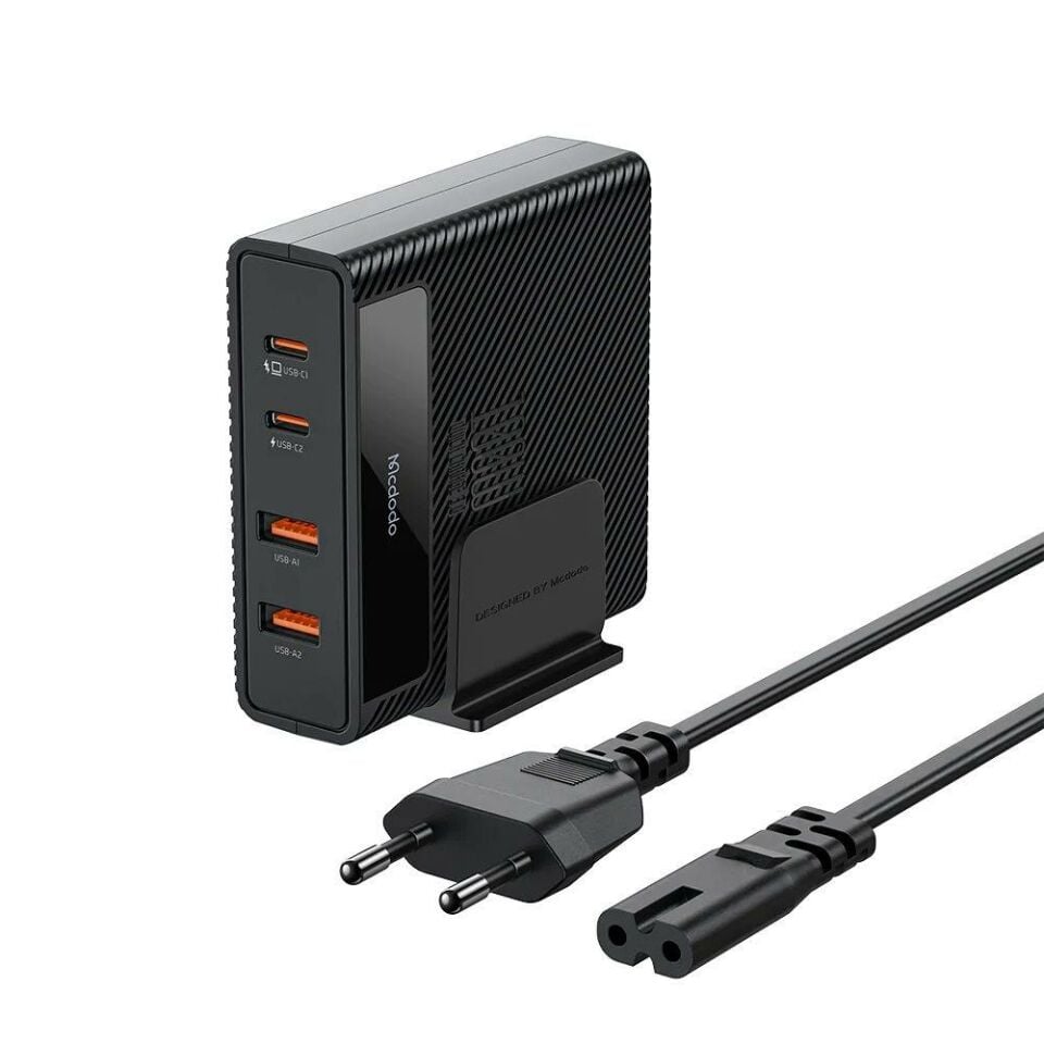 Mcdodo CH-1802 100W 2xUSB 2xType-C Girişli Powigan Hızlı Şarj İstasyonu - Siyah