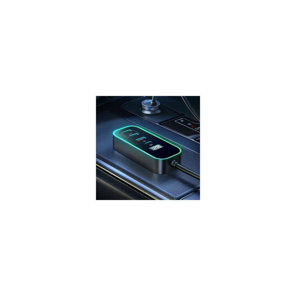 Mcdodo CC-1900 107W 4xUSB + 1xType-C Dijital Ekranlı Araç Şarj Cihazı Gri