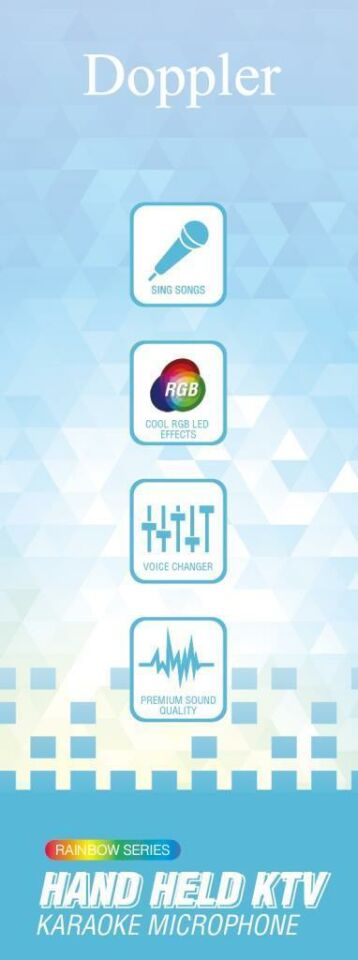Doppler Rainbow Karaoke Mikrofon Mavi