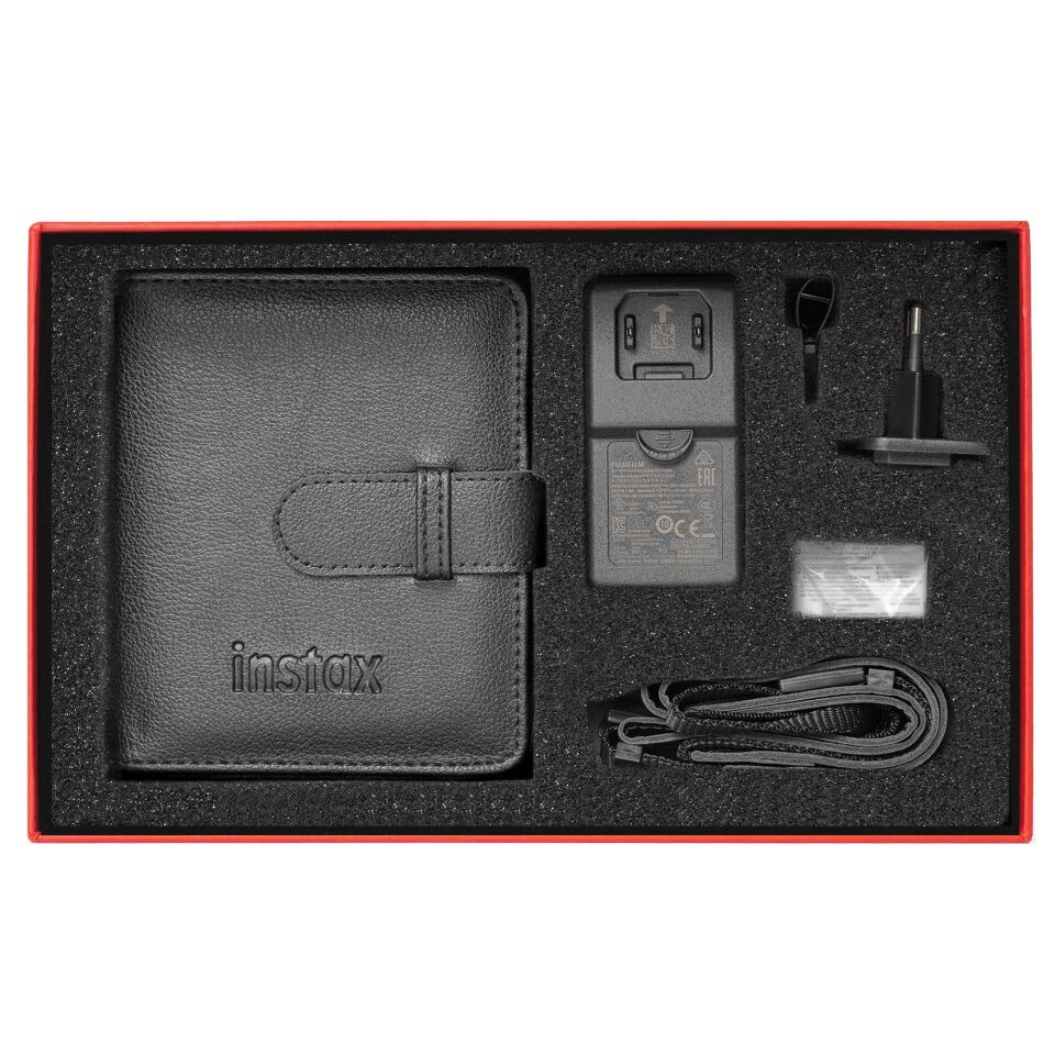 İnstax Neo 90 Classic Siyah Fotoğraf Makinesi Kırmızı Special Box