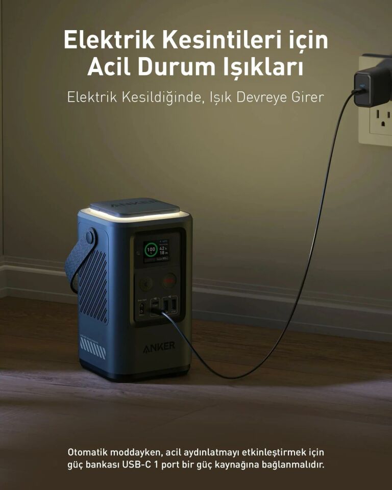 ANKER 548 Powerbank 60000mAh PowerCore Reserve 192Wh Solar Şarj Girişli Taşınabilir Güç Kaynağı 60W