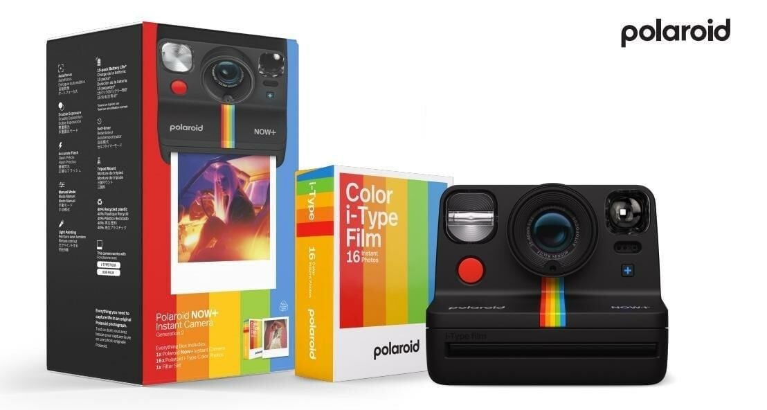 Polaroid EB Now+ Gen 2 Fotoğraf Makinesi + 16’lı Renkli Fotoğraf Baskı Kâğıdı + Lens Filtre Seti Black