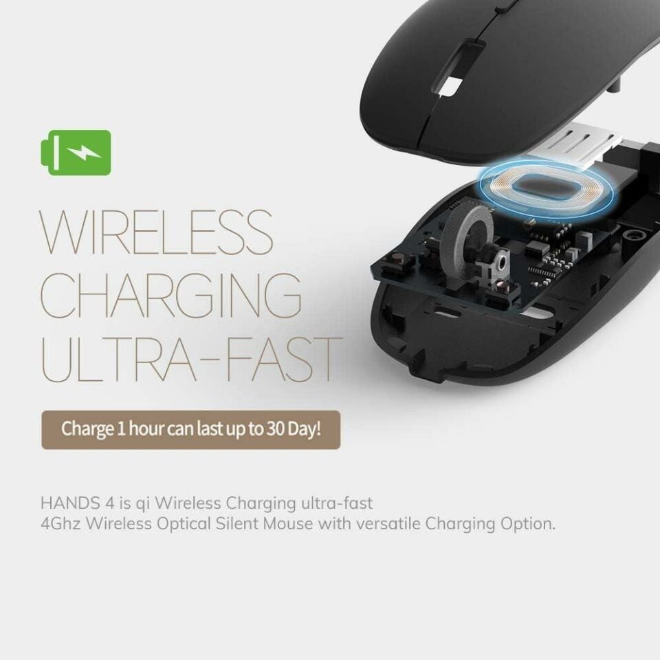 POUT Hands 4 Kablosuz Şarj Edilebilir Mouse Siyah