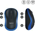 Logitech M185 Mavi Kablosuz Mouse 910-002236