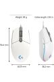 Logitech G102 Beyaz Lightsync Gaming Mouse + Oem Gaming Mouse Pad 40x30cm