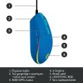 Logitech G102 Mavi LightSync Optik Kablolu Oyuncu Mouse + Oem Gaming Mouse Pad 40x30cm