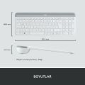 Logitech MK470 Slim Combo Kablosuz Klavye Mouse Set - Beyaz