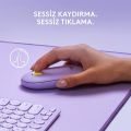 Logitech M350 Pebble Sessiz Kablosuz Kompakt Mouse - Lila