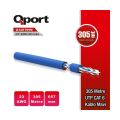 Qport Q-CAT6M 305 mt. UTP 23Awg 0,57mm Mavi Network Ağ Kablosu